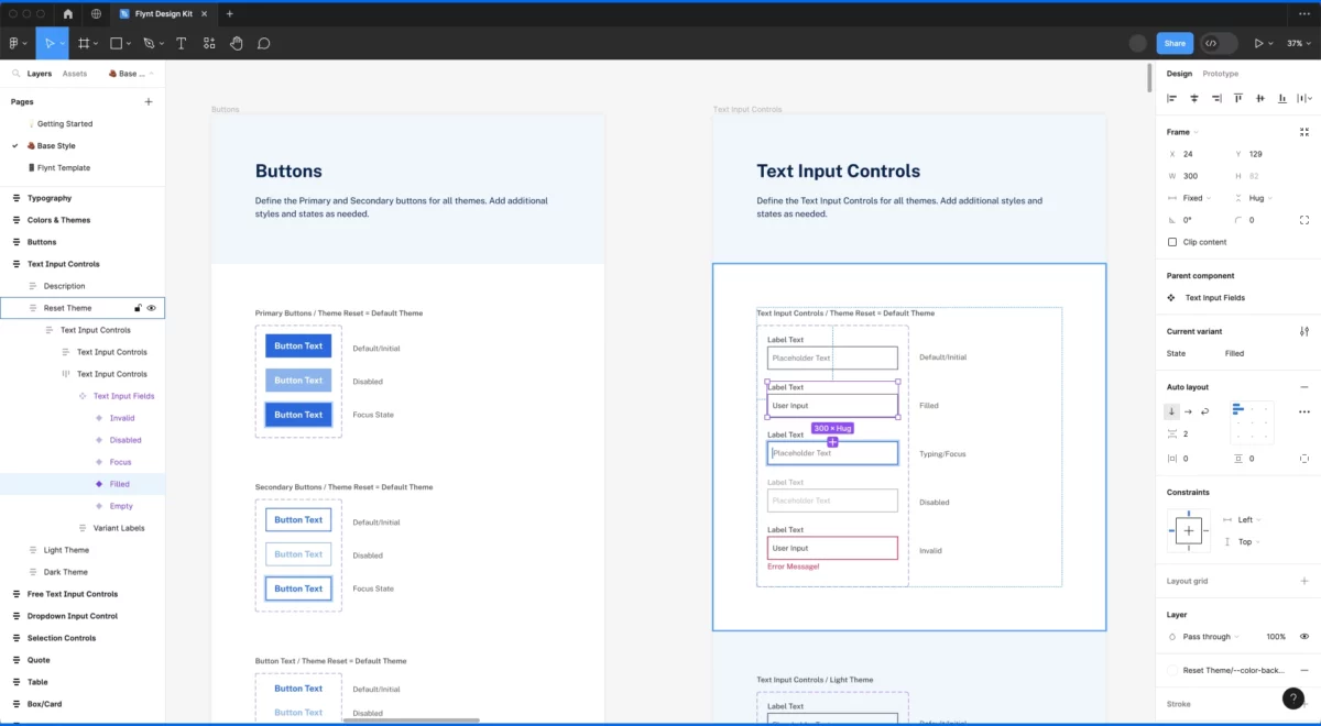 Flynt Design Kit Components Preview in Figma